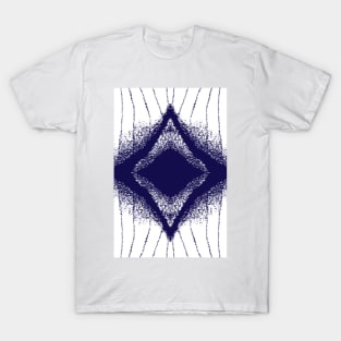 Shibori , Ikat , Blue And White Diamond T-Shirt